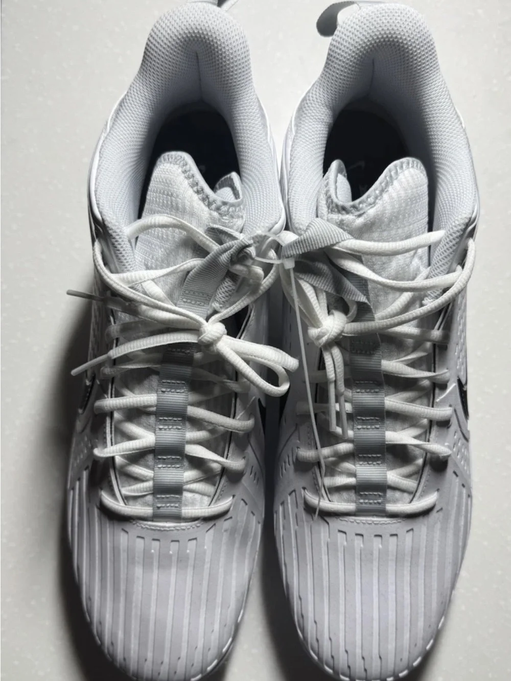 Nike Football Cleats Lineman White Silver Alpha Menace Strong IB2572106